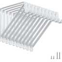 HOME MASTER HARDWARE Heavy Duty Closet Shelf Rod Brackets Supports 250lbs, Wall Mounted Closet Shelves Bracket with Rod Shelving Support, White with Screws 10-Pack