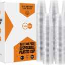 Turbo Bee 16 oz Clear Plastic Cups, 300 Count Disposable Party Cups for Beer, Soda & Iced Drinks, Bulk Cups for Barbecues & Large Gatherings