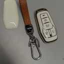 for Ford Key Fob Cover with Keychain, Premium Soft TPU Full Protection Key Fob Case for Ford Fusion Mustang F150 Edge Explorer Lincoln MKZ MKC MKX Smart Remote Key Protector (Size B-Ivory)