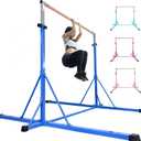 Gymnastics bar,5FT/6FT Horizontal Bars, Adjutable Gymnastic Bar for Kids Ages 5-20, 35.4" to 59"/45" to 71", Weight Limit 500 LBS,Home Gym Equipment (Blue)
