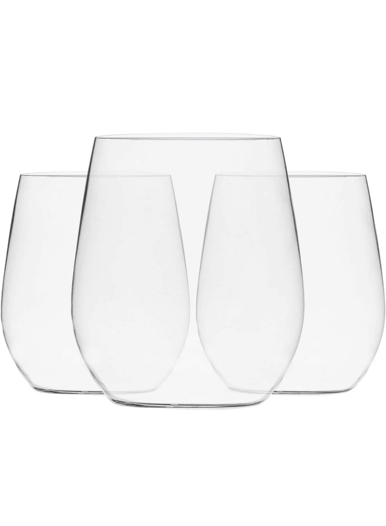 Munfix Plastic Stemless Wine Glasses 48 Pack, Disposable 12 Oz Clear Plastic Wine Cups Shatterproof Recyclable and BPA-Free