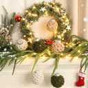 6 Pcs Green White Crochet Christmas Ornaments Ball Rustic Farmhouse Xmas Tree Decoration 2.36 Inch Neutral Handmade Knitted Xmas Tree Hanging Supplies for Winter Holiday Indoor Home Party Decor