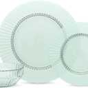 Fortessa Archie Glass, 12 Piece Dinnerware Set (Service for 4), Verde Green