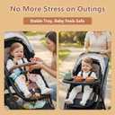 Li&Zhao Universal Stroller Snack Tray 3-in-1 Detachable Stroller Snack Tray Attachment with Secure Phone Holder, Spill-Proof Cup Holders Compartments, Easy-Clean Universal Snack Tray for Stroller