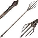 Sword Valley Arthur Curry Trident of Neptune - Stainless Steel Trident, Large Warrior-Style Weapon Prop, 208cm/81.9 Collectible Decor, Heavy Metal Art Piece