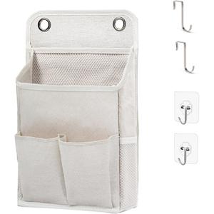 Hanging Basket for Organizing, Wall Organizer with Pockets and Over The Door OrganizerCan for Home, Closet, Office and Camper (1 White)
