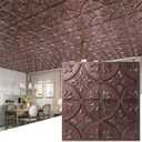 Art3d Drop Ceiling Tiles 2x2, Glue-up Ceiling Panel, Fancy Classic Style, Antique Copper (12)