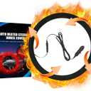 Heated Steering Wheel Cover,15" 12V Steering Wheel Warmer Heated Steering Wheel Protector Cover for Winter Universal Fit Steering Wheel Outer for Cars Trucks Vans