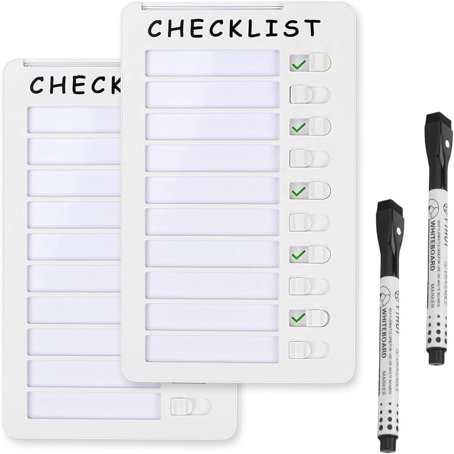 Dual-Use Magnetic Chore Chart for Kids – Reusable Checklist Board with Card Insert & Dry Erase Surface, Includes Marker & Cards (to Do List)