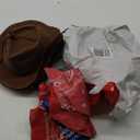 Xtinmee 36 Pcs Cowboy Party Costume Set, Farm Cowboy Hats Paisley Bandanas Inflatable Stick Horses Kids Party Supplies (Brown)