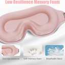 Sleep Mask 100% Light Blocking Eye Mask for Sleeping 3D Memory Foam Eye Covers with Adjustable Strap Night Blindfold for Women Pink