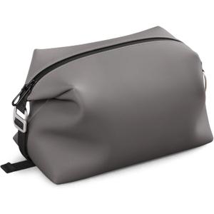 Vomgomfom 6L 13 Inch Silicone Toiletry Bag, Waterproof Leakproof Travel Cosmetic Organizer, Adjustable G-Buckle Compression Dopp Kit, Foldable Makeup Bag for Women & Men (Grey, 13" 6L)