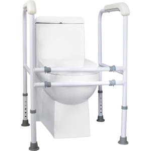 Toilet Safety Rails, Foldable & Adjustable Stability Frame for All Users, Fits Any Toilets (300 LB)