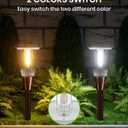 8 Pack Bright Solar Lights Outdoor,2-in-1 Warm&Cold Light,IP65 Waterproof 3000K/6500K Solar Pathway Lights Outside,Solar Powered Landscape Lighting for Yard Patio Walkway Driveway Lawn