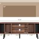 ChooChoo 54" Mid Century Modern TV Stand with Fluted Sliding Doors, 15.75"D x 53.94"W x 18.9"H