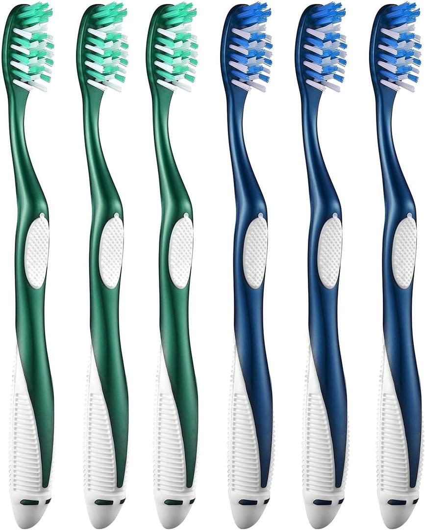Firm Toothbrushes for Adults, Cross Hard Bristles, 5 Count