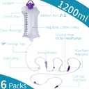 VWJ 6 Packs E-nteral Delivery Gravity Bag, 1200ML Feeding Bag, Pump Bags, Disposable E-nteral N-utrition Bag