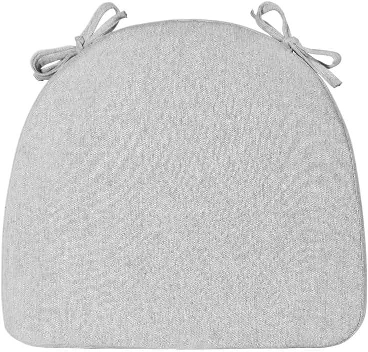 Chair Cushions Set of 1, U-Shaped Seat Cushion for Chair, Non Slip Chair Pads with Ties, 17" x 16" x 2", 40D Foam, Removable Washable Cover, Seat Cushions for Kitchen Chairs, Light Grey
