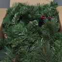 Ceenna 2 Pcs 6 ft Christmas Garland with Lights Christmas Prelit Artificial Garland with Pine Berries Decor Christmas Fireplace Decorations for Mantle Banister Indoor Outdoor(Bow)