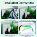 2 x Tree Frog Tank Accessories & Turtle Basking Platform 3PCS Set Leaf Decor - Reptile Habitat Decoration, Terrarium Accessories with Suction Cups for Turtles, Frogs, Geckos & Toads (Rounded Leaf)