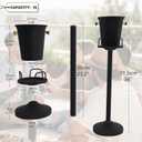 Champagne Bucket with Stand, Wine Bucket Stand with 5L Bucket, Stainless Steel Standing Ice Buckets for Bar, KTV, Hotel, Party, Gathering (Matte Black, 1 Pack)