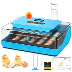 25 Egg Incubator Digital Poultry Hatcher Machine with Automatic Egg Turning, incubators for Hatching Eggs, Temperature & Humidity Control, LED Screen, General Purpose Incubator