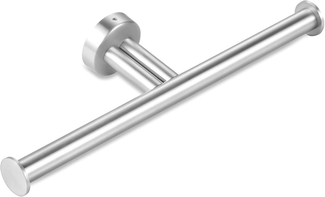 Double Roll Toilet Paper Holder Wall Mounted for Bathroom, Brushed Nickel SUS304 Stainless Steel 2 in 1 Dual Tissue Holder for Holding 2 Toilet Rolls