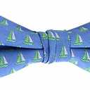 Men's Sailboat Pattern Novelty Pre-Tied Adjustable Banded Novelty Bow Tie - Blue