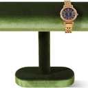 Resilient Velvet Watch Display Stand, T-Shape Jewelry Holder For Bracelet Necklace, Jewellery Store Retail Countertop Display Rack (Green, Semi-Flat)