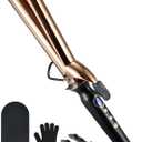 ORYNNE Titanium 1.25 Inch Curling Iron Long Barrel, Extra Long Curling Iron for Long Hair, 1 1/4 Inch Curling Iron with Dual PTC Heater, 12 Heat Settings, 60 Mins Auto-Off & Dual Voltage
