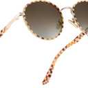 Retro Round Polarized Sunglasses for Women, UV400 Protection Vintage Shades, Lightweight Acetate Metal Frame