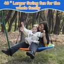 Saucer Tree Swing Seat for Kids 40 Inch Outdoor Round Tree Swing for Children Heavy Duty Safe Durable Easy Install for Backyard Multicolor