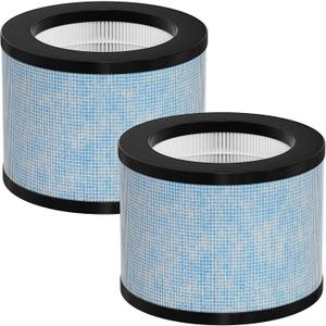 DH-JH01 True HEPA Replacement Filter Compatible with AROEVE MK01 MK06 MG01JH, TZ-K1 and Kloudi DH-JH01 Air Cleaner Purifier, Pack of 2