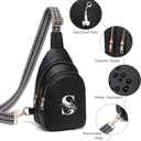 Crossbody Bags for Women Initial Sling Bag Cross Body Fanny Packs Personalized Gifts for Mom Women Wife (Black)
