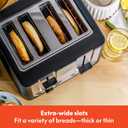 bella 4 Slice Toaster with Auto Shut Off, Extra Wide Slots & Removable Crumb Tray and Cancel, Defrost & Reheat Function, Toast Bread & Bagel, Black