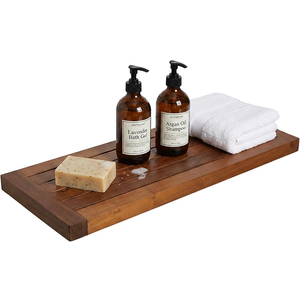 AquaTeak Moa 24" Teak Floating Shelf, Wall Mounted, Holds Up to 10 lbs