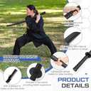 Polypropylene Katana Sword with ABS Sheath Black Japanese Training Samurai Sword Katana Training Martial Practice Blunt Longsword for Men Women Cosplay Full Length 80 cm