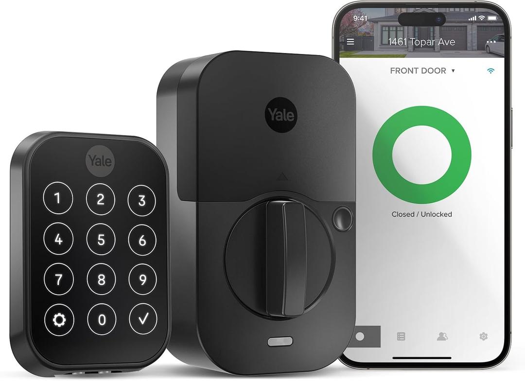 Yale Assure Lock 2 Deadbolt, Black Suede Smart Keyless Entry Door Lock with Wi-Fi Connected Keypad for Code Entry and Remote Access, YRD450-WF1-BSP