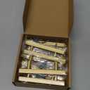 Ravinte 10 Pack Brass 3 Inch Hole Center Champagne Gold Handles Square Cabinet Hardware Stainless Steel Pulls for Kitchen Cupboard Drawers 5 Inch Overall Length