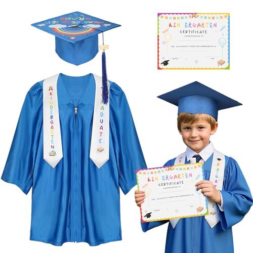 Kindergarten graduation cap and gown with 2026 Tassel, Certificate for Toddler Children (27"-33"), M