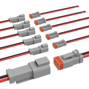 Newdeli Deutsch 2 Pin Connector Kit Waterproof Electrical Connector 16 AWG Male and Female Automotive Wire Connectors for Car Truck Boat, Dt Connector 6 Sets