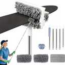 Ceiling Fan Cleaner Duster with 80'' Extendable Long Handle Pole - Microfiber Chenille Pads for Blades, Baseboards, Walls, Floors, Blinds & Cobwebs - Reusable & Washable