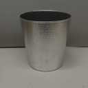 Leather Can, Decorative Waste Basket, 10L Capacity Small Waste Paper Basket, Waterproof Garbage Can for Bathroom, Bedroom, Office, Kitchen and Living Room - Silver