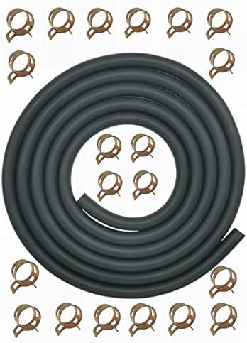 YAMAKATO 10 Feet 5/16 Inch ID Fuel Line Hose Rubber w/ 20 Clamp