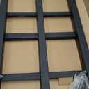 JSB No Assembly Folding Bookshelf, 4 Tier Industrial Metal Book Shelf for Storage, Vintage Wood Foldable Bookcase for Living Room, Bedroom, Office Organization Shelves (Black)