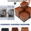 Furniture Risers, Tclouda Bed/Sofa/Desk/Table/Chair Leg/Fridge Lifts to 1.5, 3 and 4 in, Square Adjustable Risers Blocks for Extenders, Heavy Duty Supports Up to 1300 Lbs, 4 in-Brown-Square