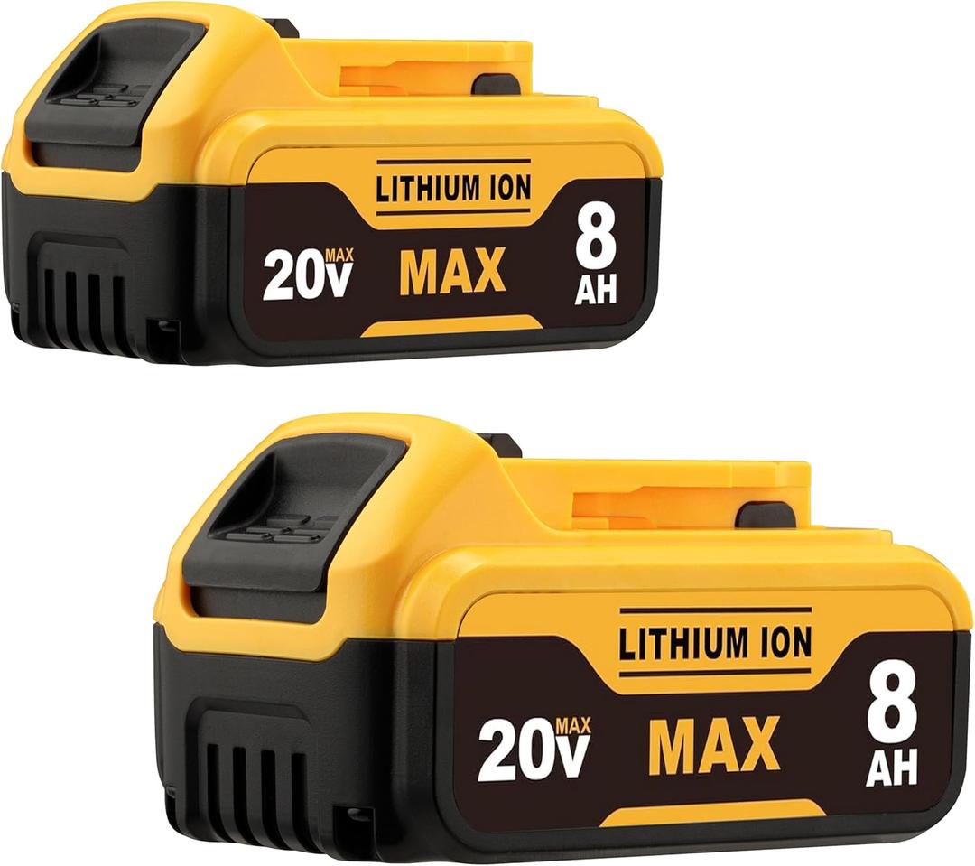 8.0Ah Compatible with DeWalt 20V Max Battery DCB200 DCB201 DCB180 DCB203 DCB204 DCB206 Cordless Power Tools with LED Indicator (Not Made in Dewalt)