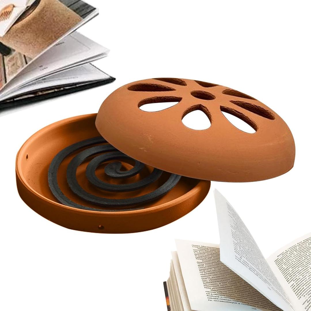 Generic Incense Burner Holder - Clay Incense Burner | Clay Incense Cone Burner Holder Incense Coil Rack | Multipurpose Coil Tray | Incense Burner Disc Incense Powder Burner for Home Company, Orange1