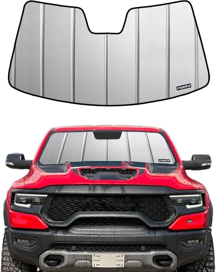 Windshield Sun Shade for Ram 1500 2019-2025 with 10 inch Wide Sensor Front Window Sunshade - Safeguard