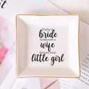Ceramic Jewelry Trinket Dish for Mother of The Bride - Today a Bride, Tomorrow a Wife, Forever Your Little Girl - Wedding Gifts for Mom